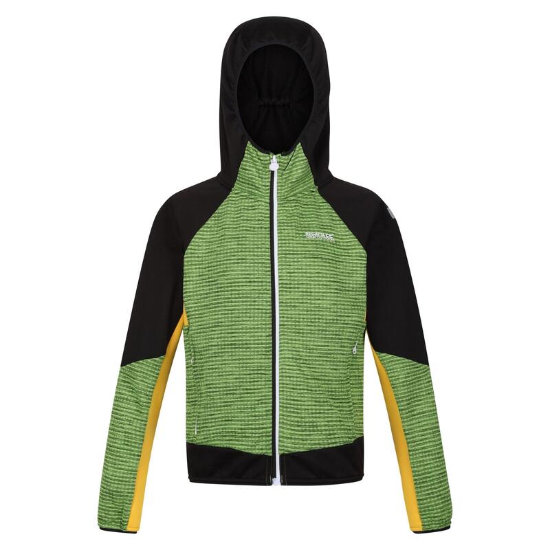 Giacca Soft Shell Con Cappuccio Bambini Regatta Prenton II Verde Gelsomino Nero