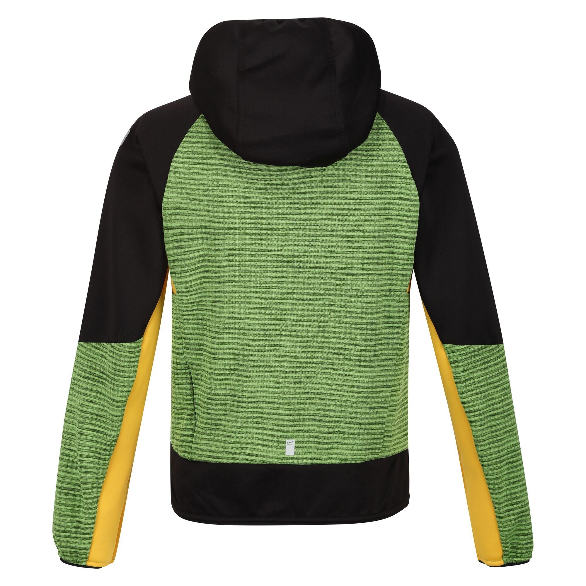 Giacca Soft Shell Con Cappuccio Bambini Regatta Prenton II Verde Gelsomino Nero 2/5