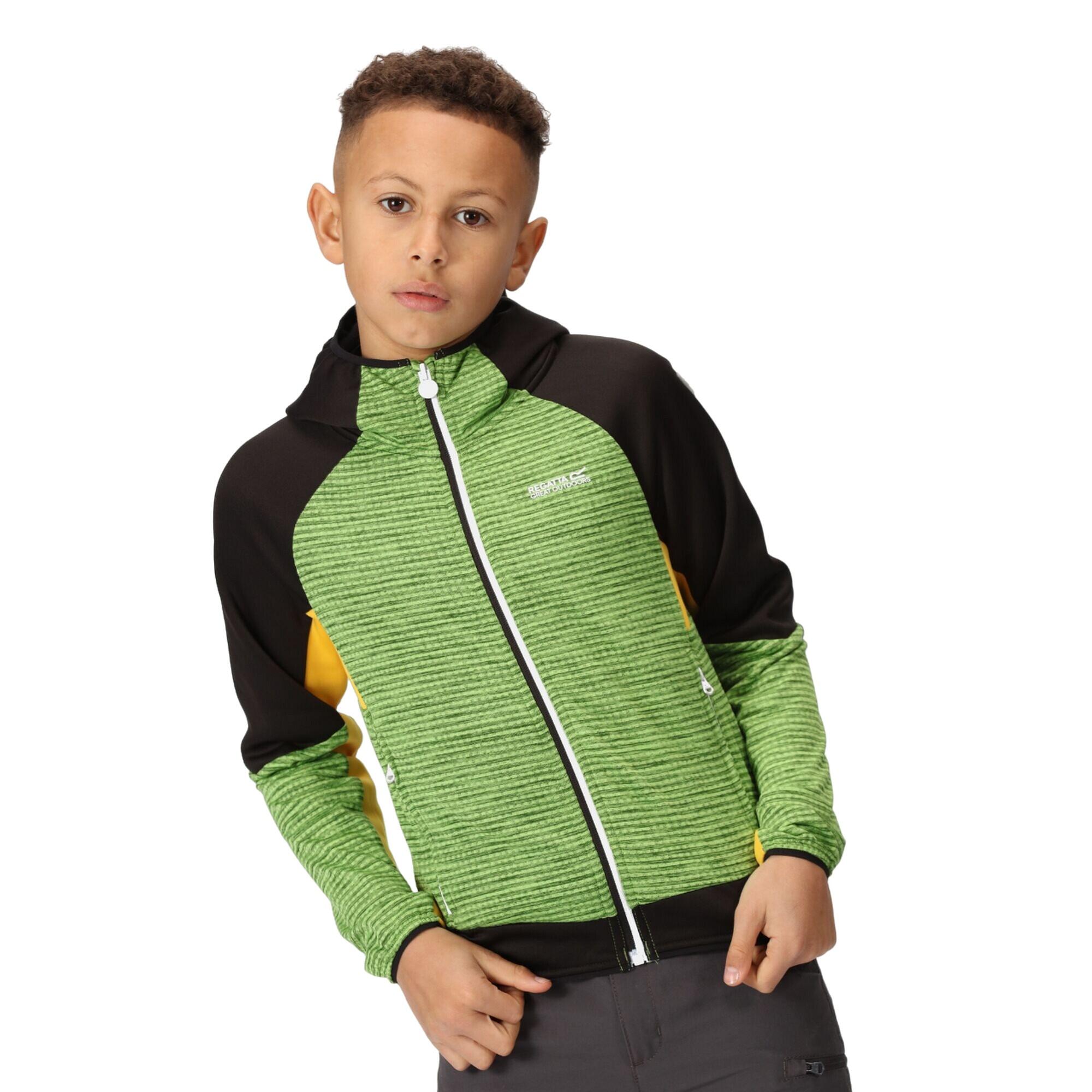 Giacca Soft Shell Con Cappuccio Bambini Regatta Prenton II Verde Gelsomino Nero 4/5
