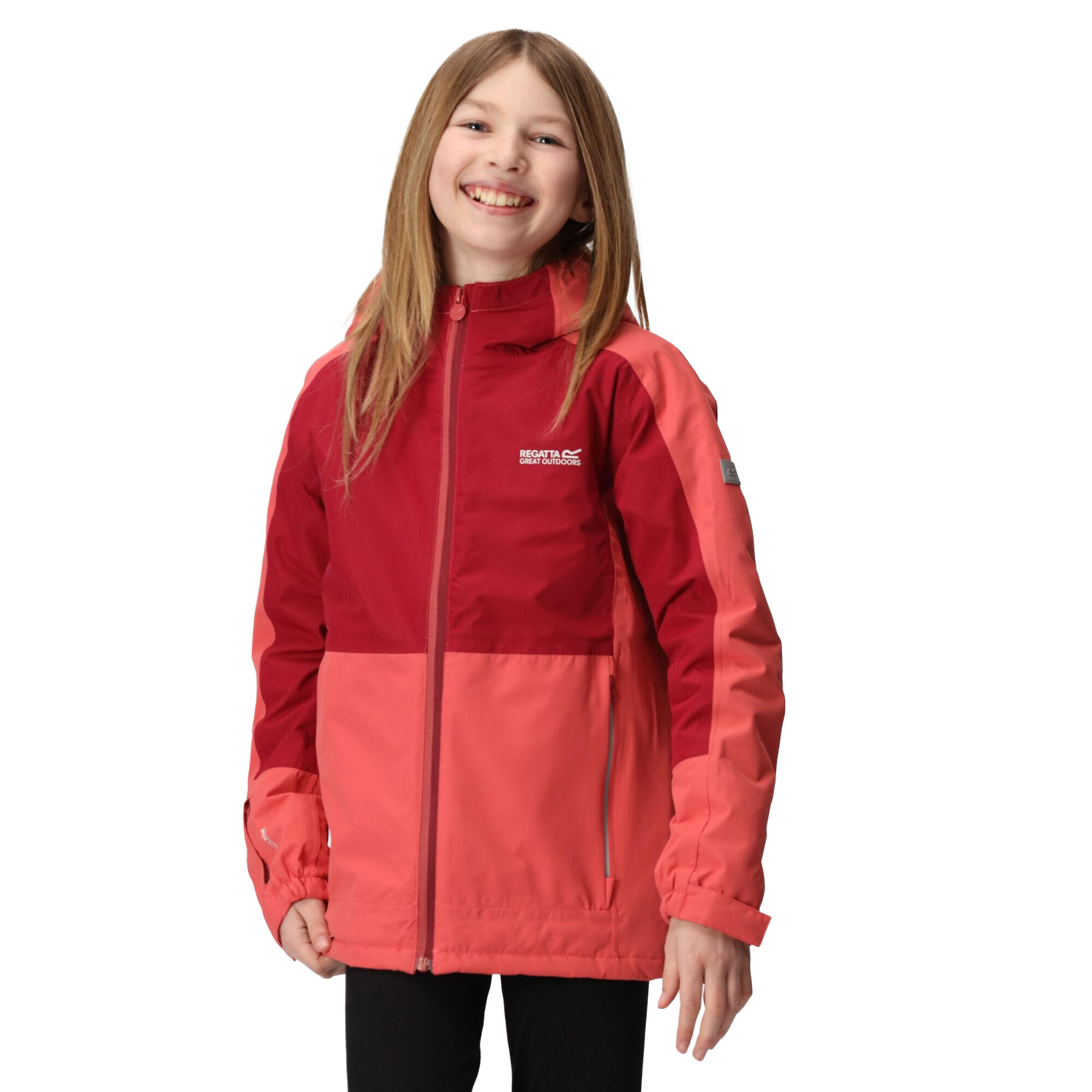 Childrens/Kids Beamz III Waterproof Jacket (Mineral Red/Rumba Red) 3/5