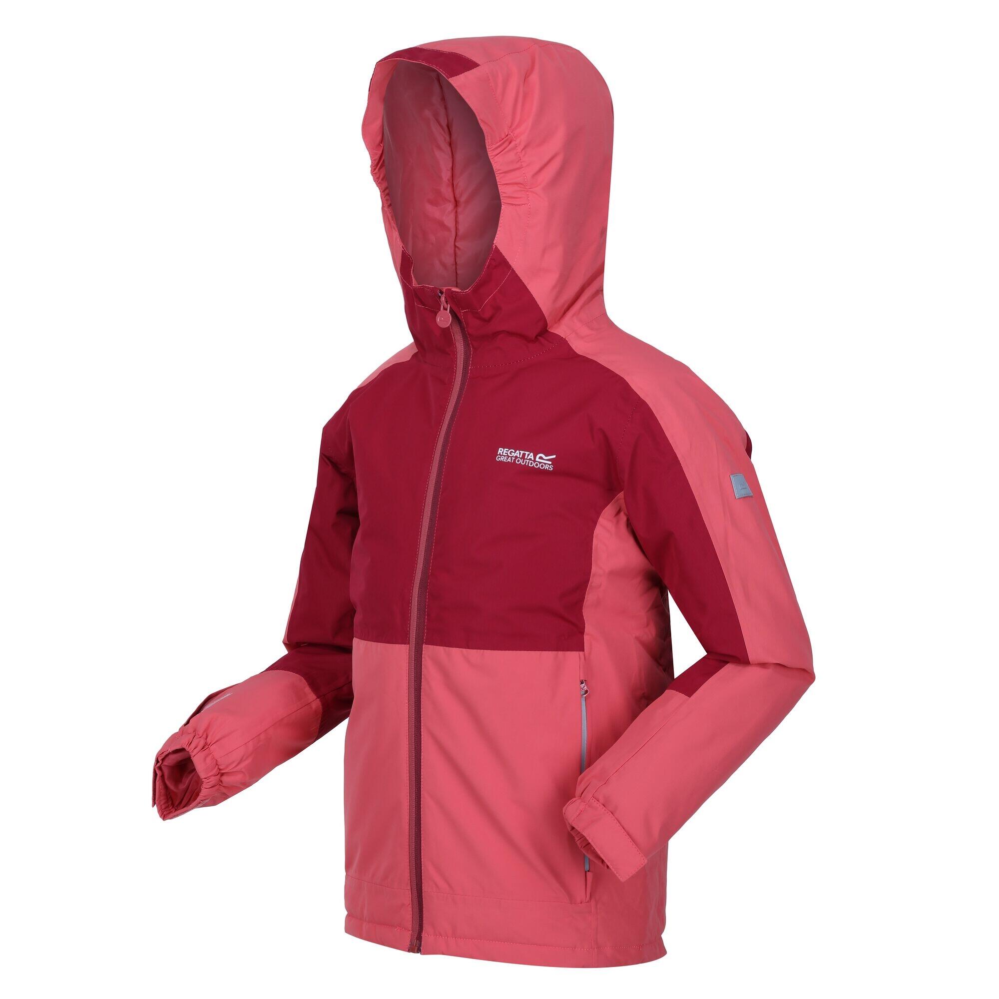 Childrens/Kids Beamz III Waterproof Jacket (Mineral Red/Rumba Red) 4/5