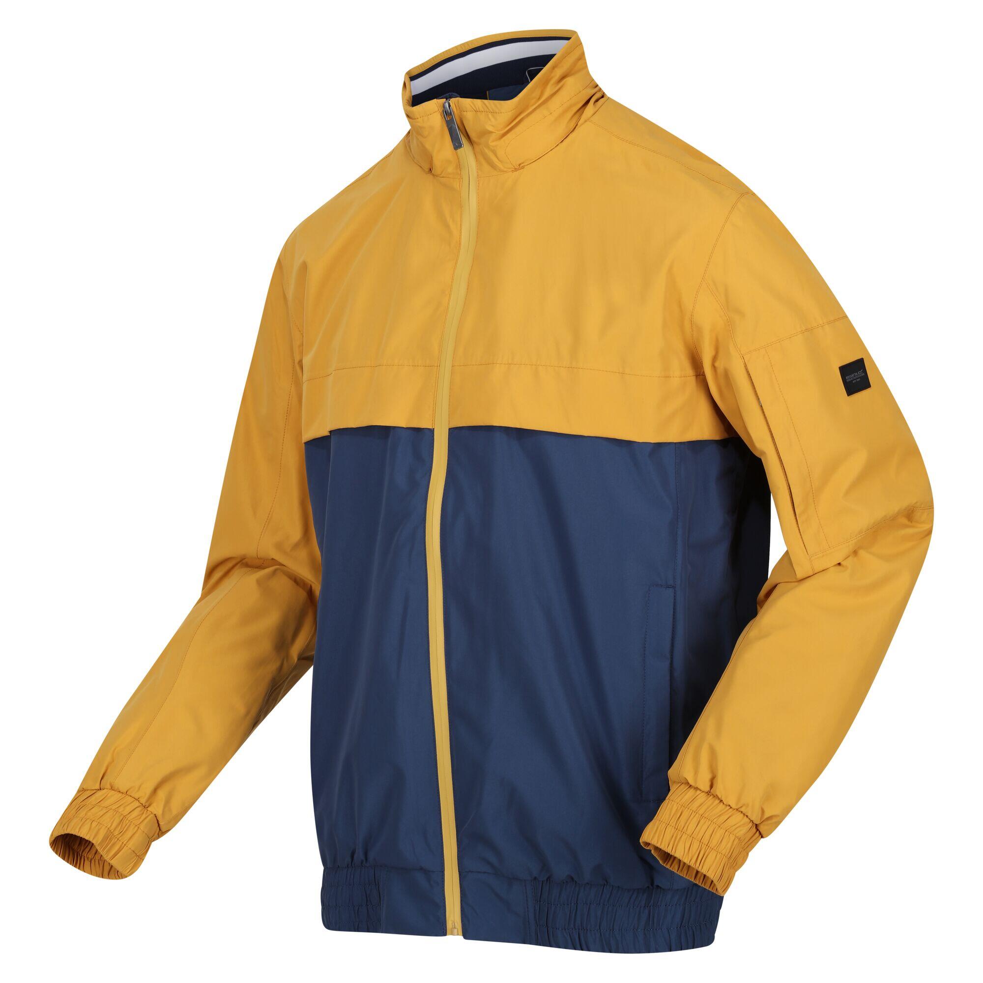 Mens Shorebay Colour Block Waterproof Jacket (Gold Straw/Dark Denim) 3/5