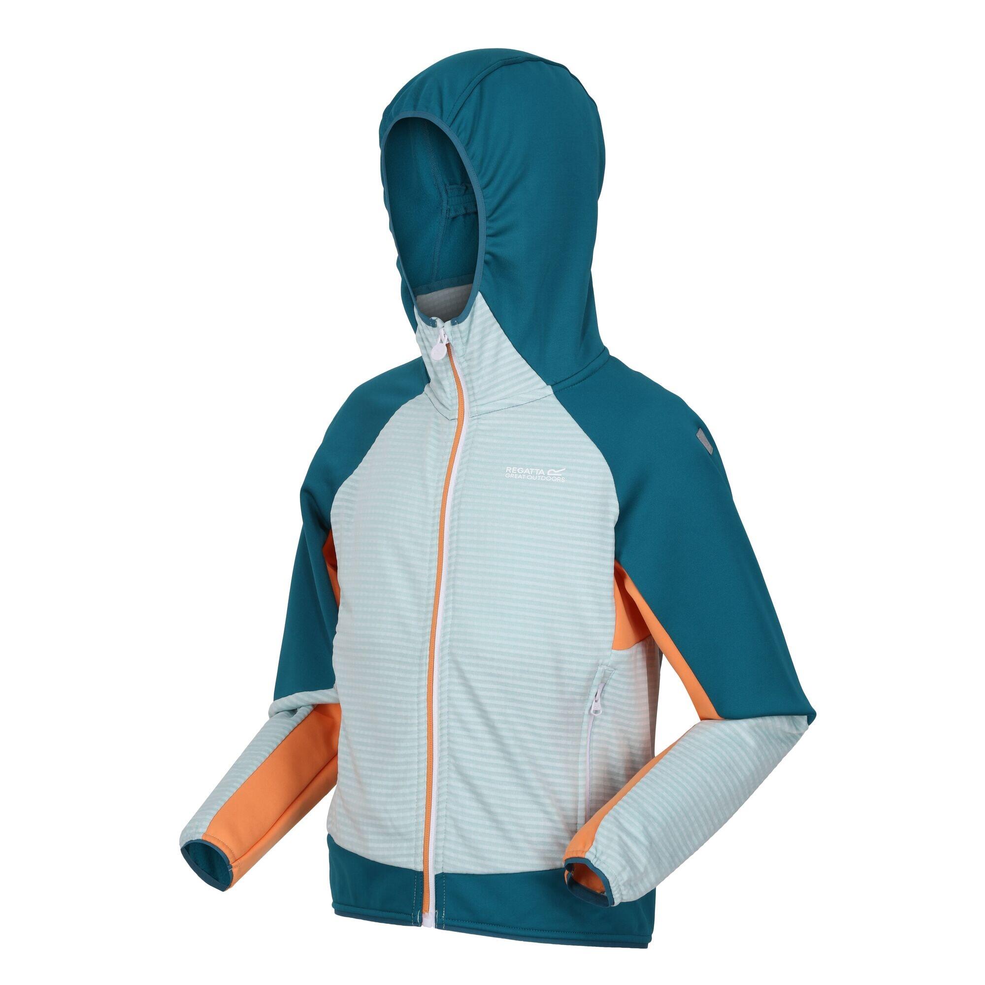 Childrens/Kids Prenton II Hooded Soft Shell Jacket (Sea Haze/Gulfstream) 3/5