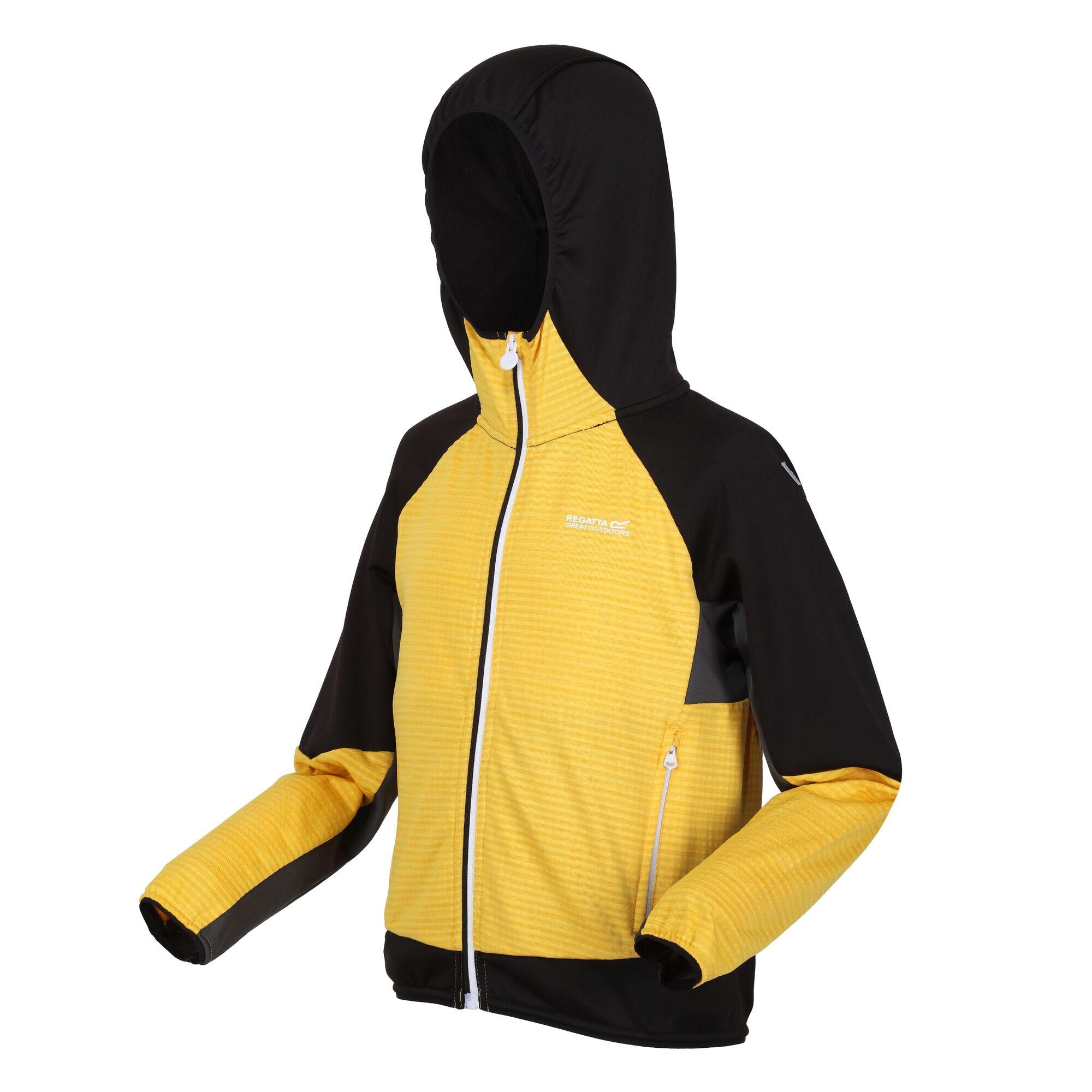 Childrens/Kids Prenton II Hooded Soft Shell Jacket (California Yellow/Black) 3/5