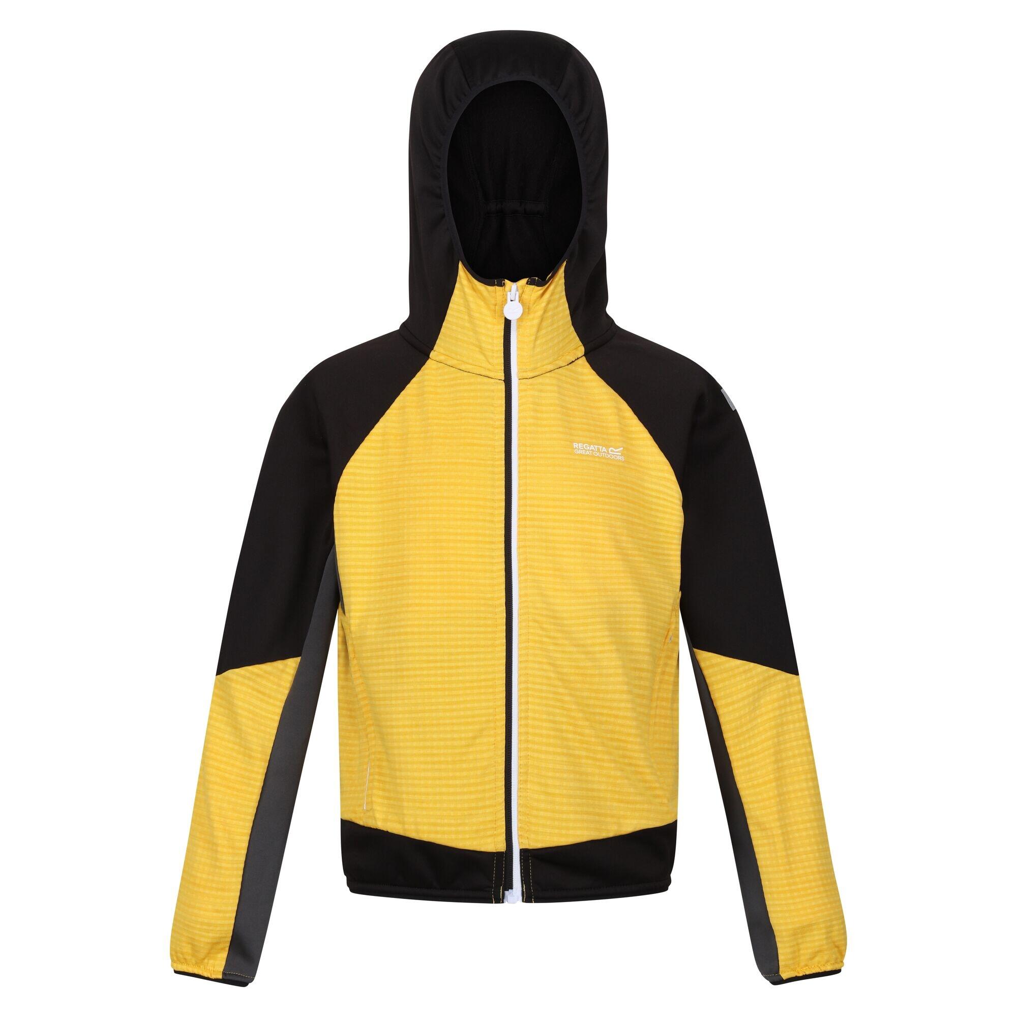 REGATTA Childrens/Kids Prenton II Hooded Soft Shell Jacket (California Yellow/Black)