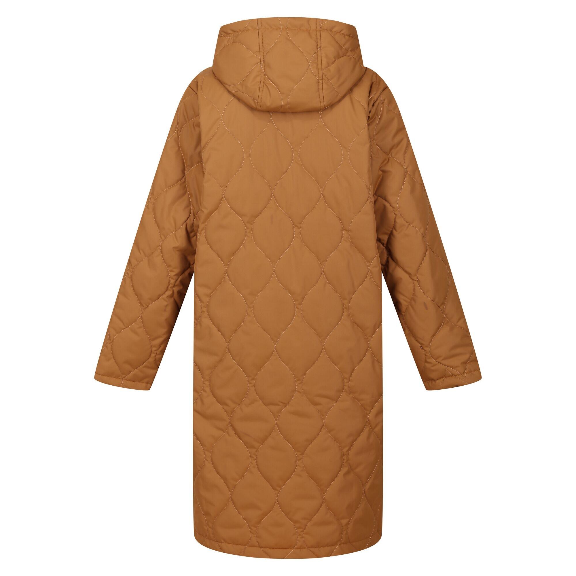 Womens/Ladies Jaycee Quilted Hooded Jacket (Rubber/Barleycorn) 2/5