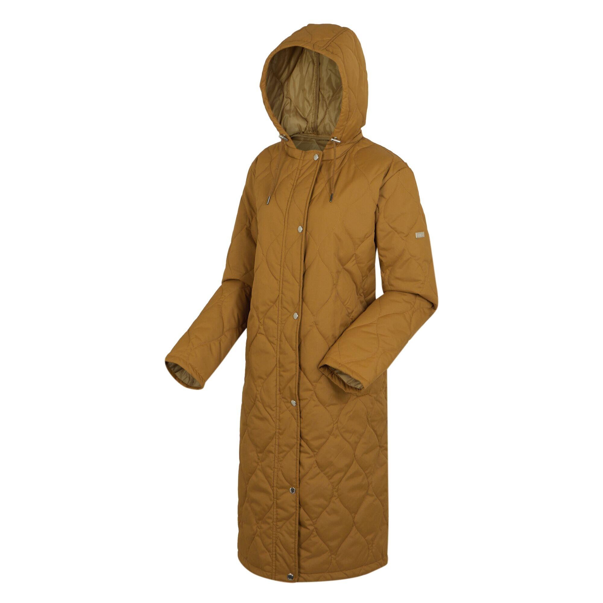 Womens/Ladies Jaycee Quilted Hooded Jacket (Rubber/Barleycorn) 4/5