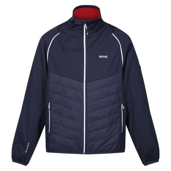 Veste Softshell STEREN HYBRID Homme (Bleu Marine / Rouge Danger)