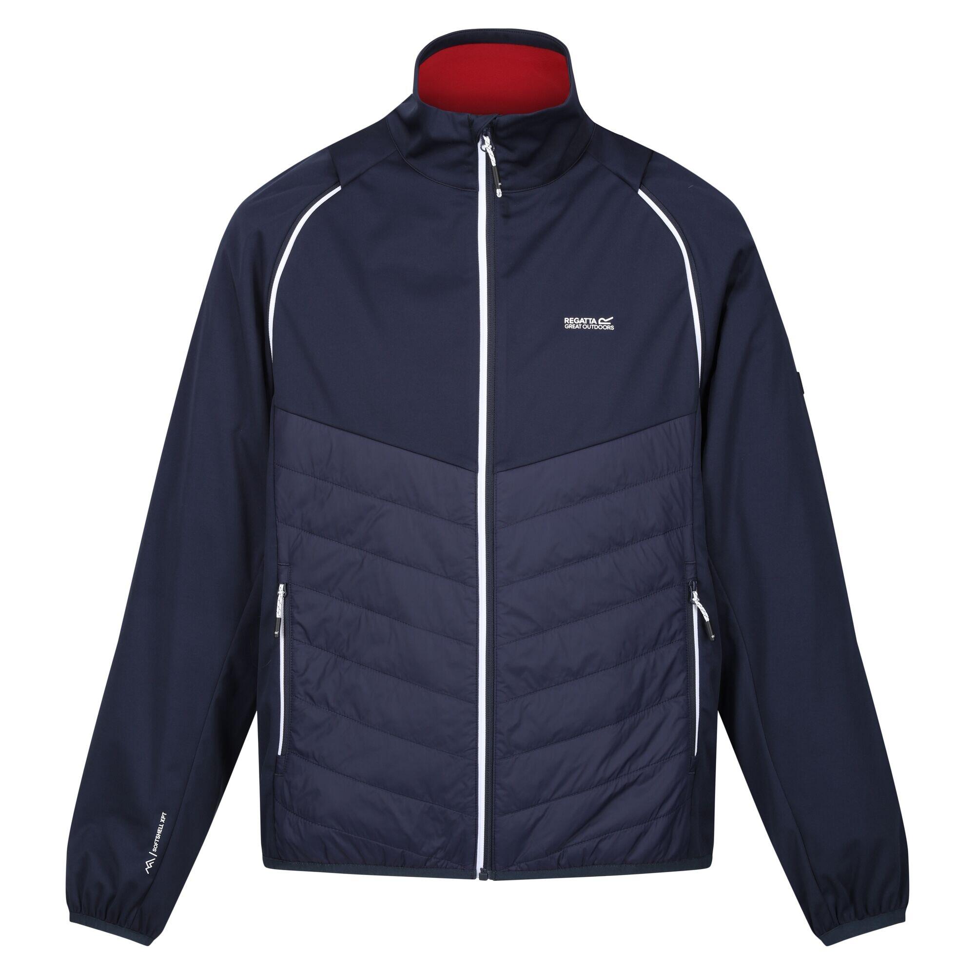 REGATTA Mens Steren Hybrid Soft Shell Jacket (Navy/Danger Red)