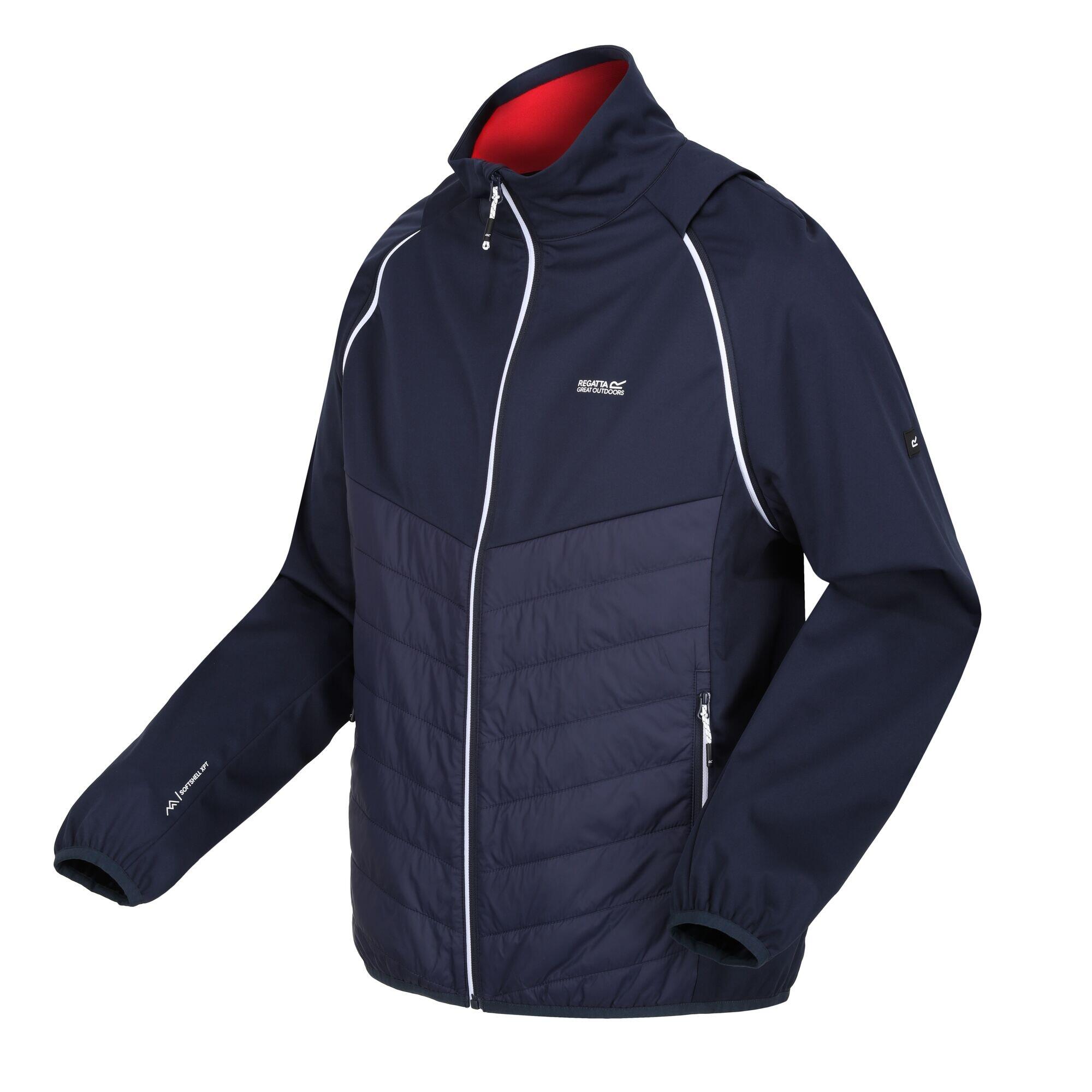 Veste Softshell STEREN HYBRID Homme (Bleu Marine / Rouge Danger) 3/5