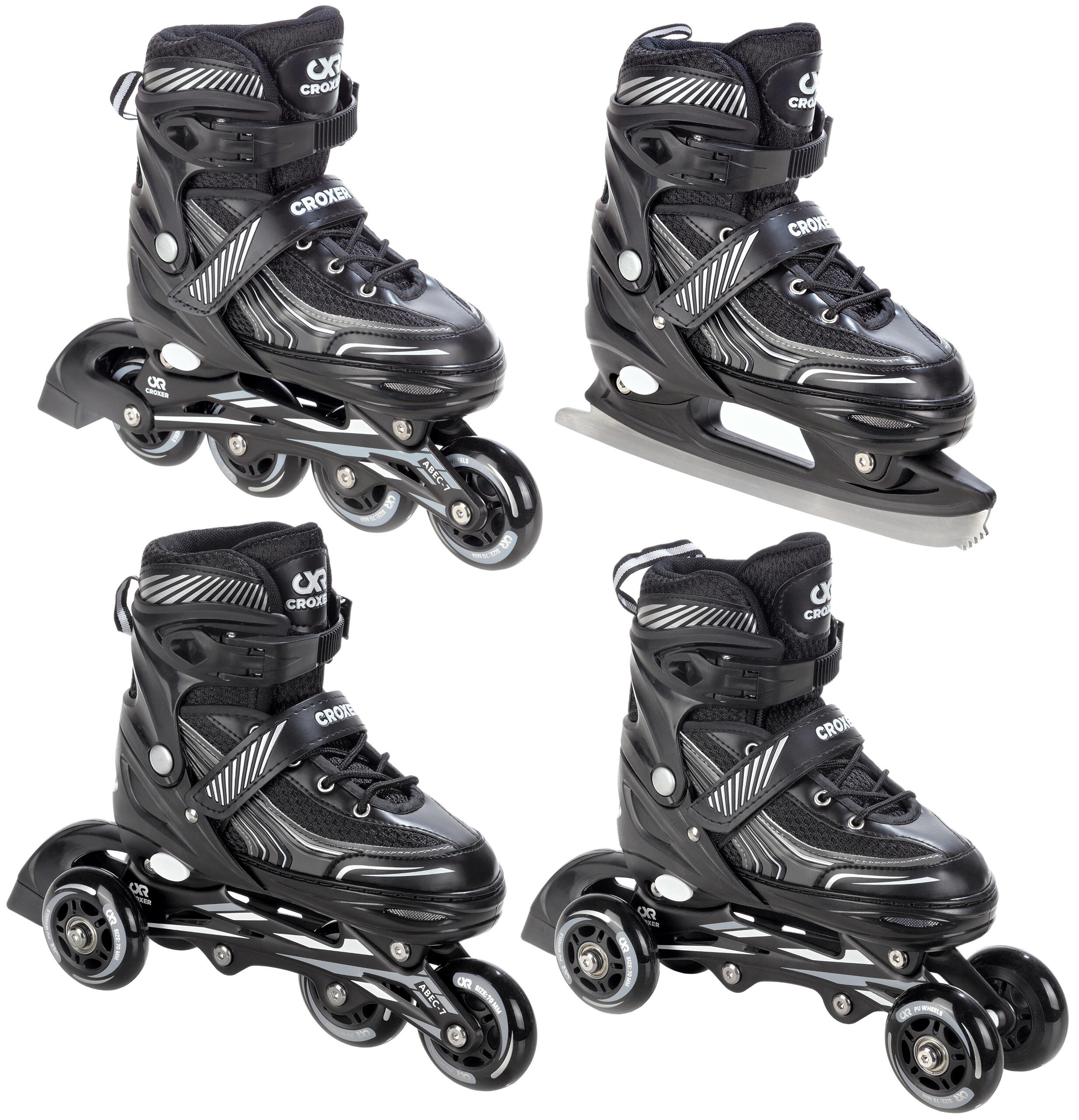 Patins de rodas ajustáveis 4 em 1 croxer optima