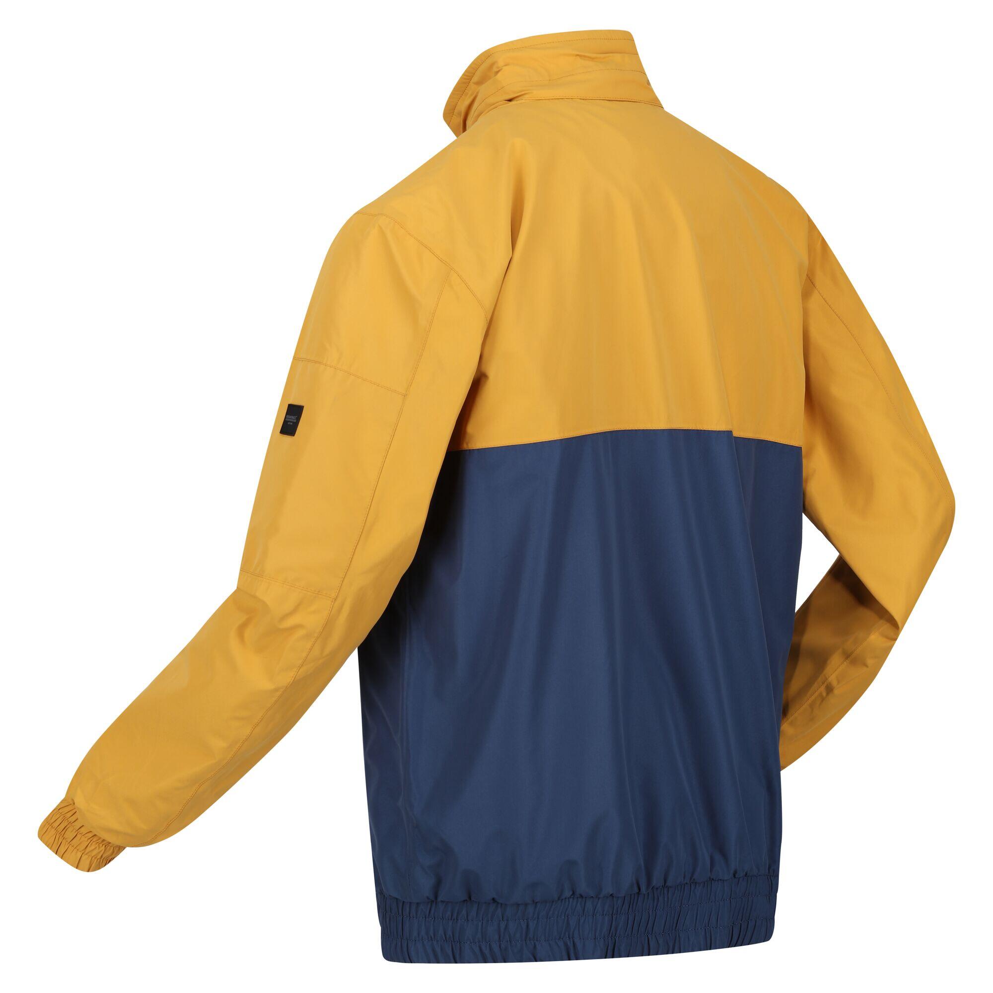 Mens Shorebay Colour Block Waterproof Jacket (Gold Straw/Dark Denim) 4/5