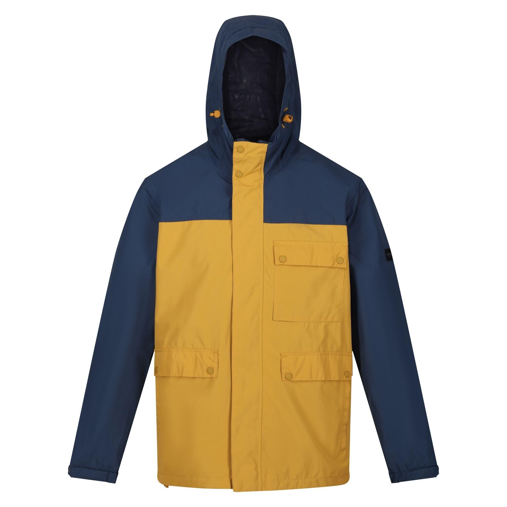 REGATTA Mens Baymoor Waterproof Jacket (Dark Denim/Gold Straw)