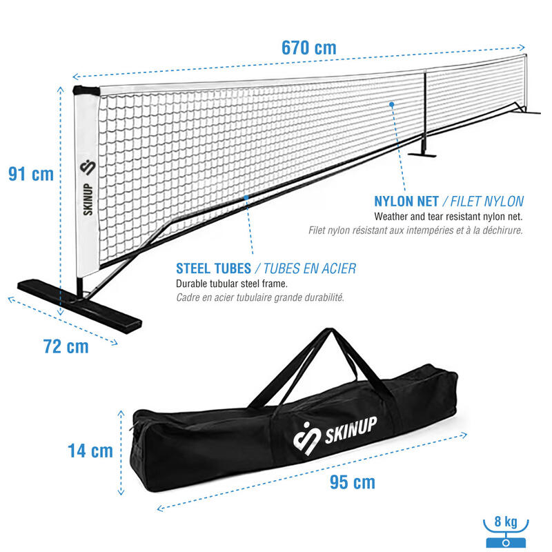 Filet de pickleball transportable