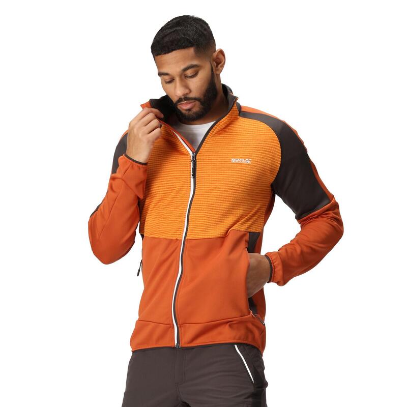 Heren Yare VII Full Zip Soft Shell Jas (Verbrand koper/oranje peper)