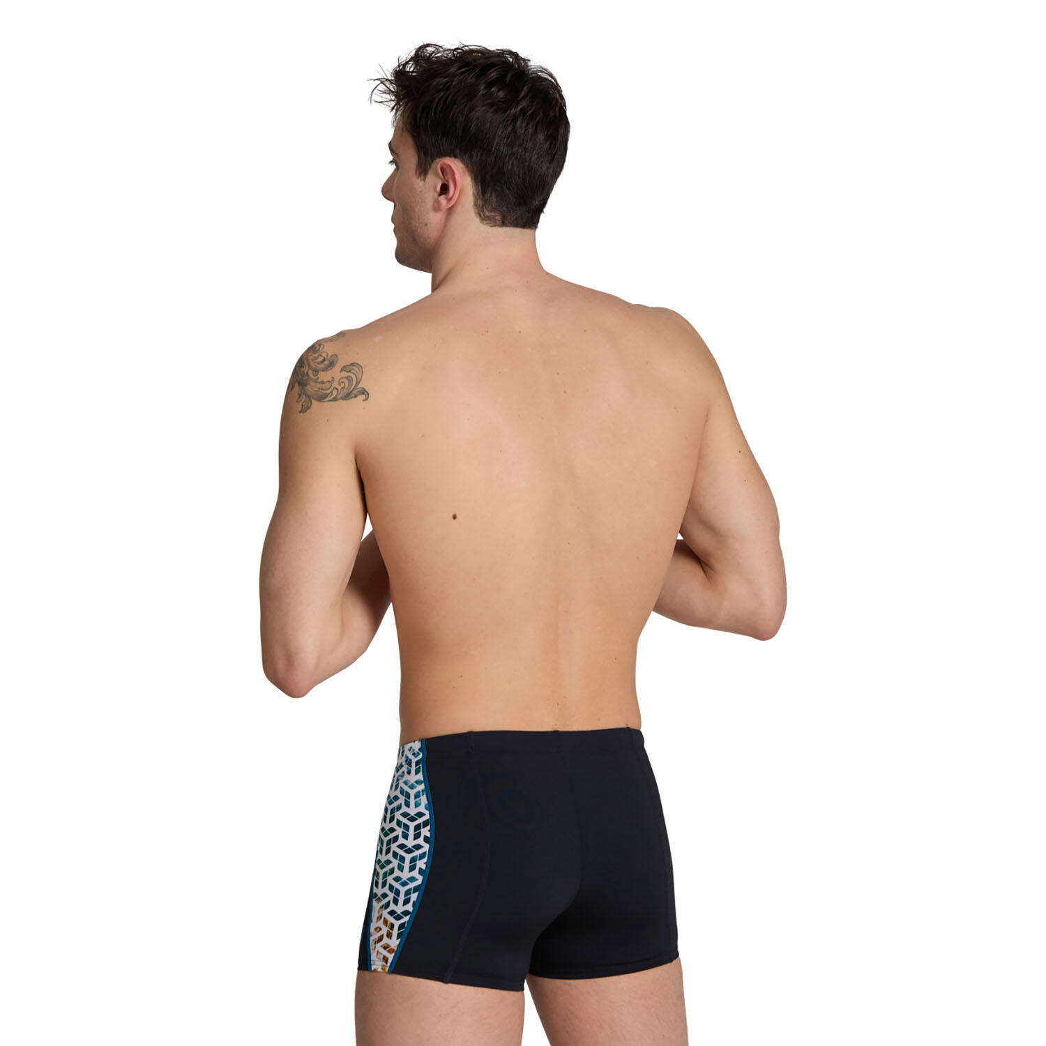 Arena - Short De Natation Homme - Planet Water - Boxer De Bain - Blanc|noir - 75 - Decathlon