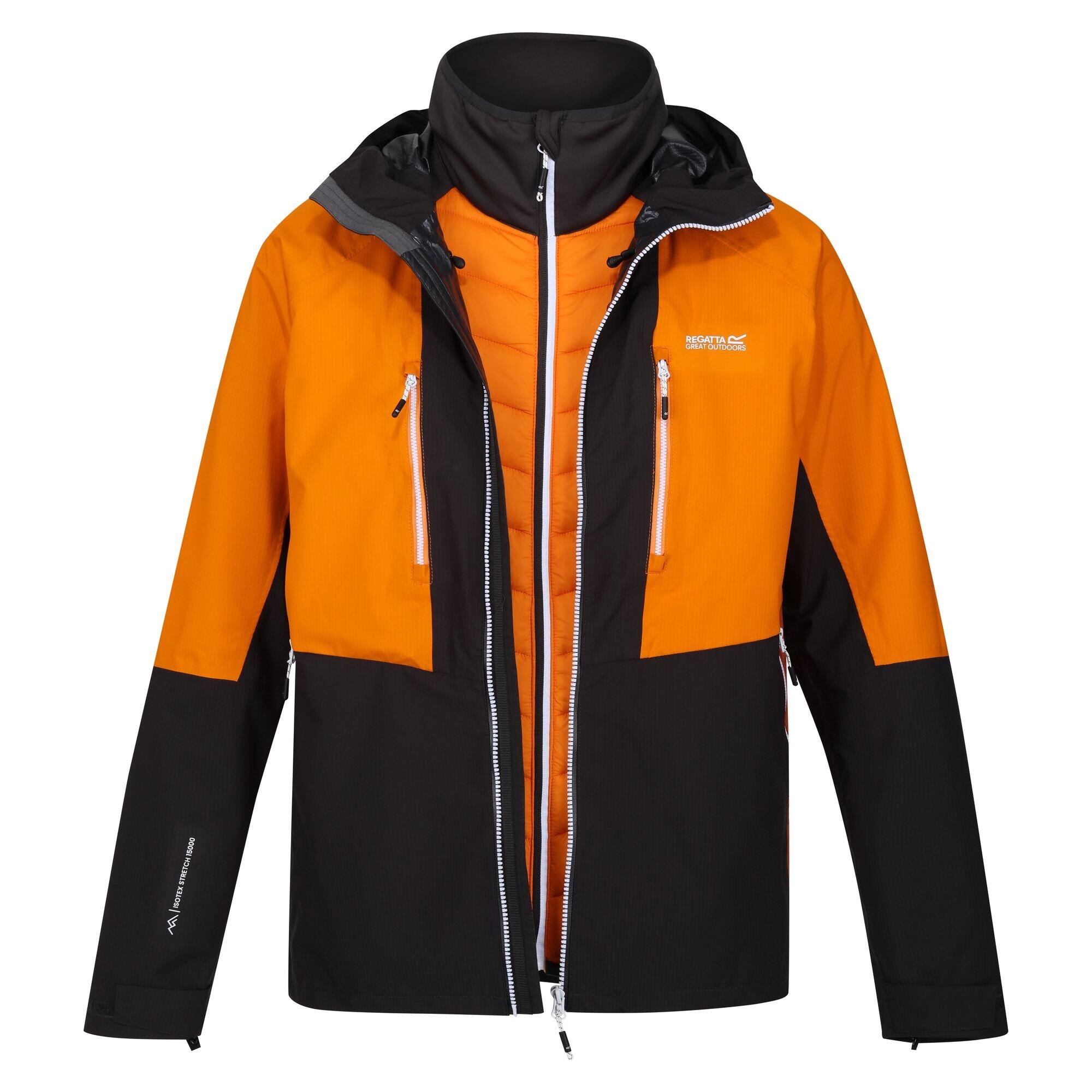 SACRAMENTO Men's Waterproof Jacket (Ash / Orange)