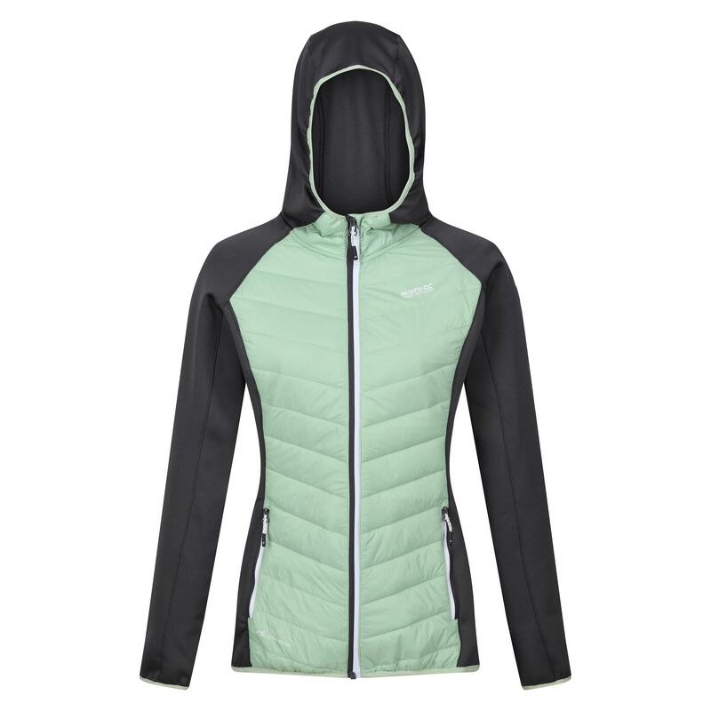 Chaqueta Híbrida Andreson VIII para Mujer Verde Tranquilo, Gris Seal