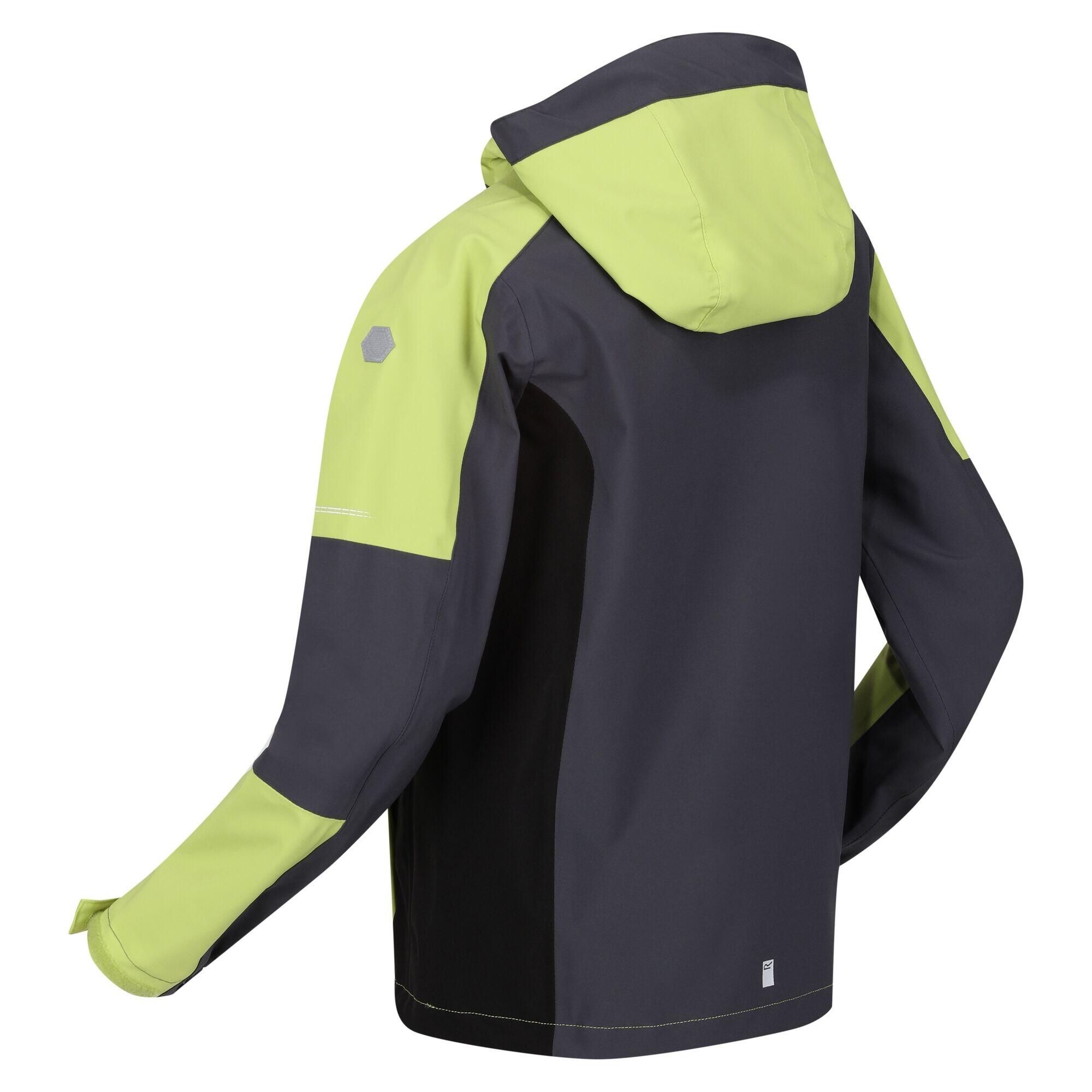 Childrens/Kids Highton IV Waterproof Jacket (Seal Grey/Green Algae) 3/5