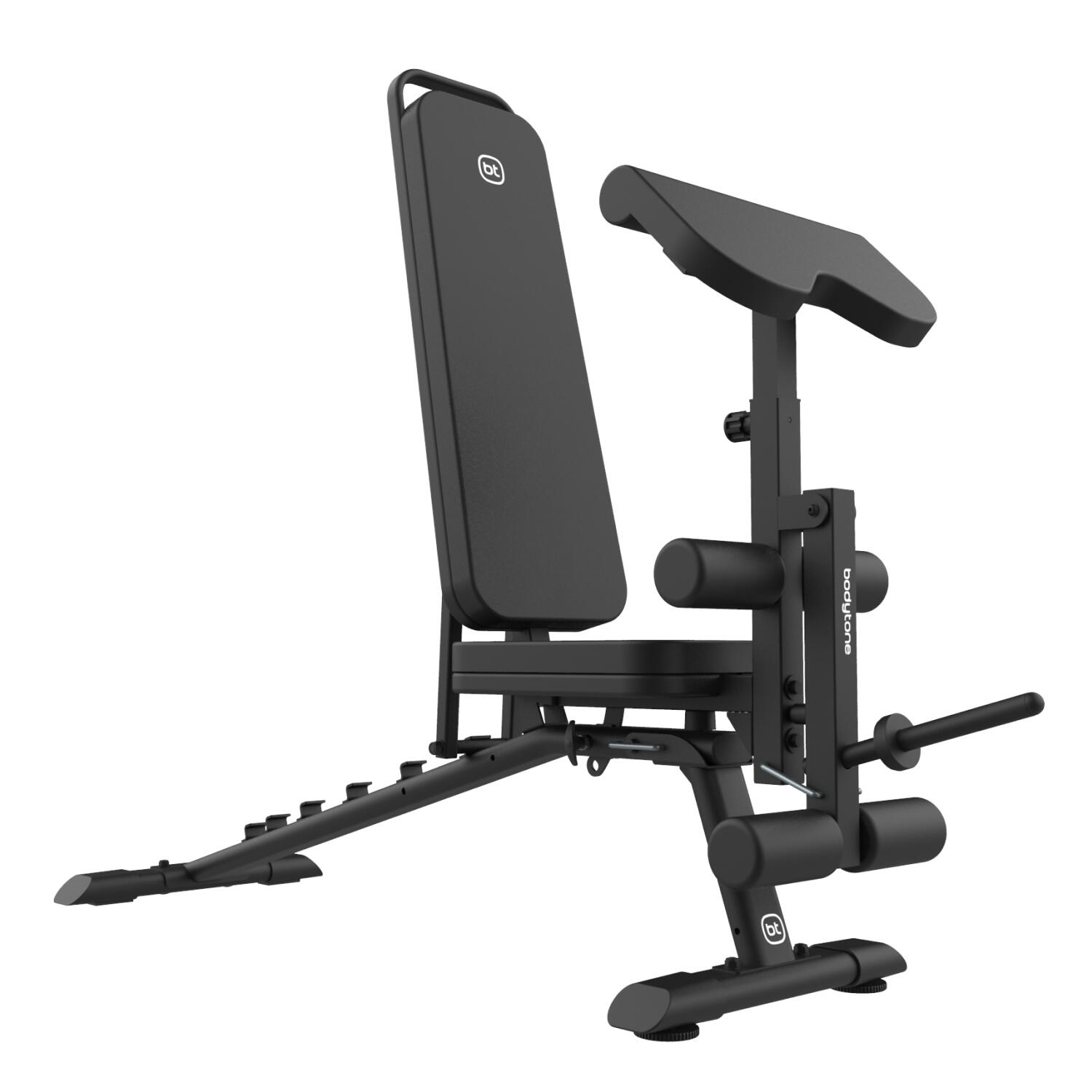 Banco multifuncional ajustável em 6 posições com sistema de rack Bodytone HBC03.