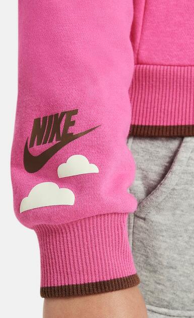 Felpa bambina nike sweet swoosh - cotone garzato - fucsia 4/5