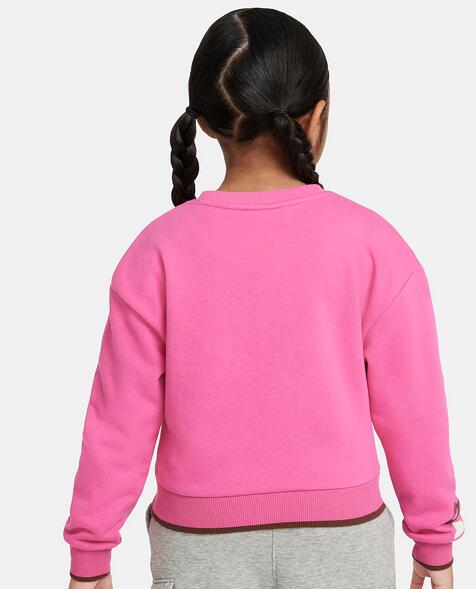 Felpa bambina nike sweet swoosh - cotone garzato - fucsia 2/5