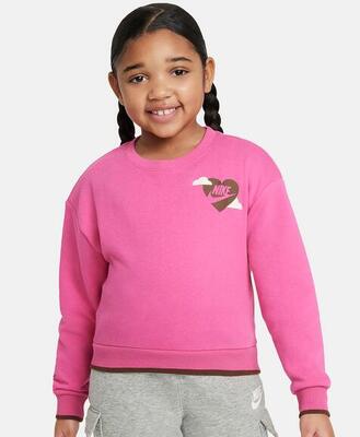 Felpa bambina nike sweet swoosh - cotone garzato - fucsia