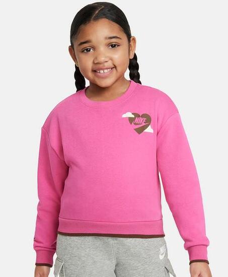 Felpa bambina nike sweet swoosh - cotone garzato - fucsia