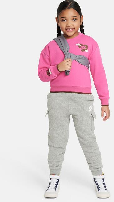 Felpa bambina nike sweet swoosh - cotone garzato - fucsia 5/5