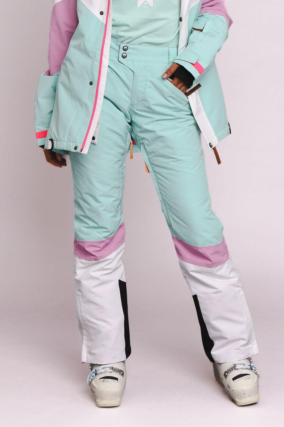OOSC 1080 Ski- en snowboardbroek - Pastelroze, wit en pastelmint