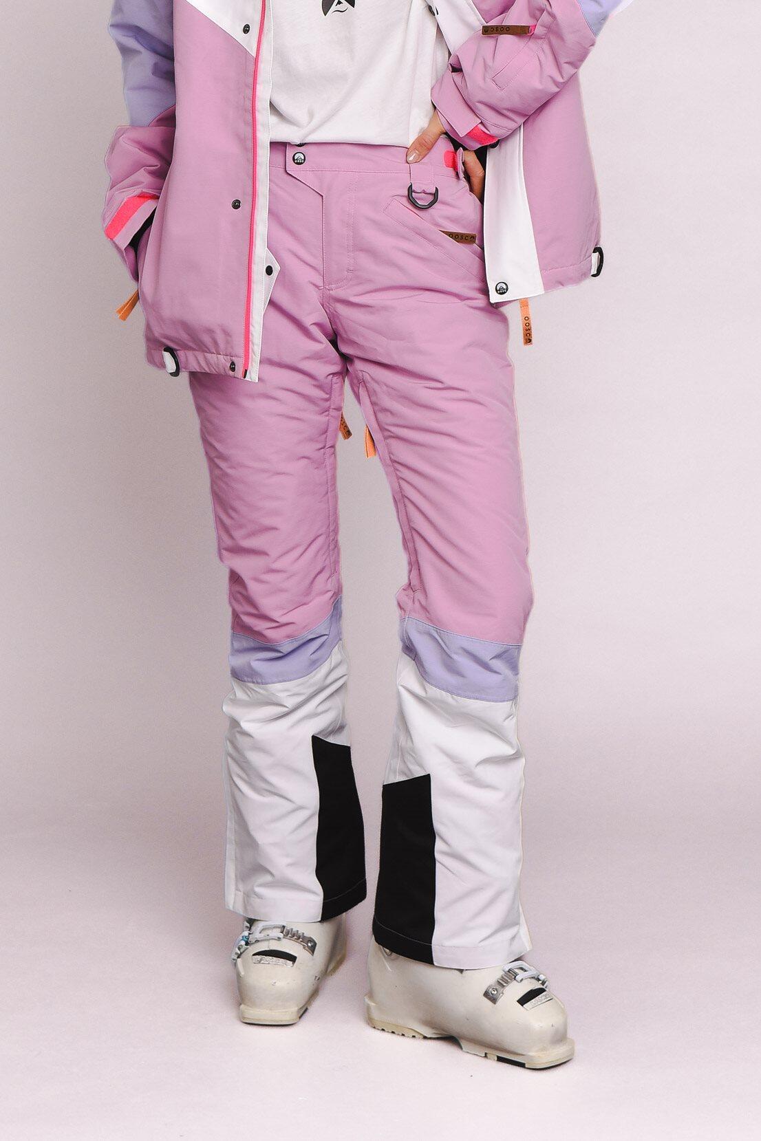 OOSC 1080 Ski- und Snowboardhose – Pastellrosa, Weiß und Pastelllila