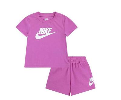 Completino bambina nike club tee - rosa