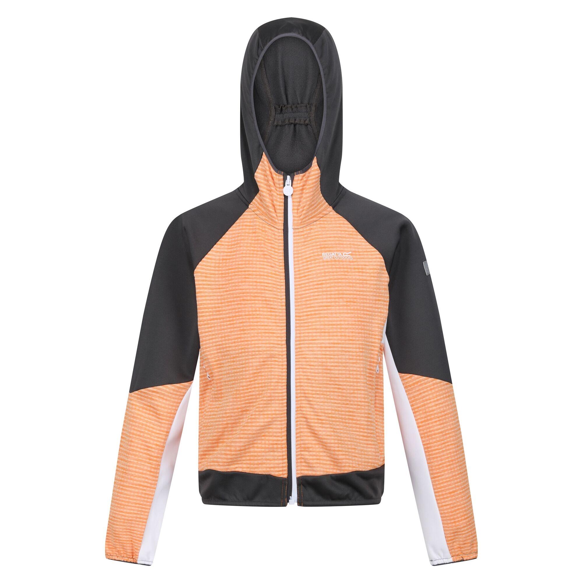 Children's PRENTON softshell jacket (Light orange / Seal gray)