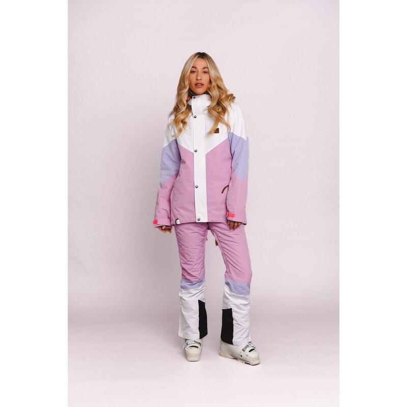 1080 Ski- en snowboardbroek - Pastelroze, wit en pastelpaars