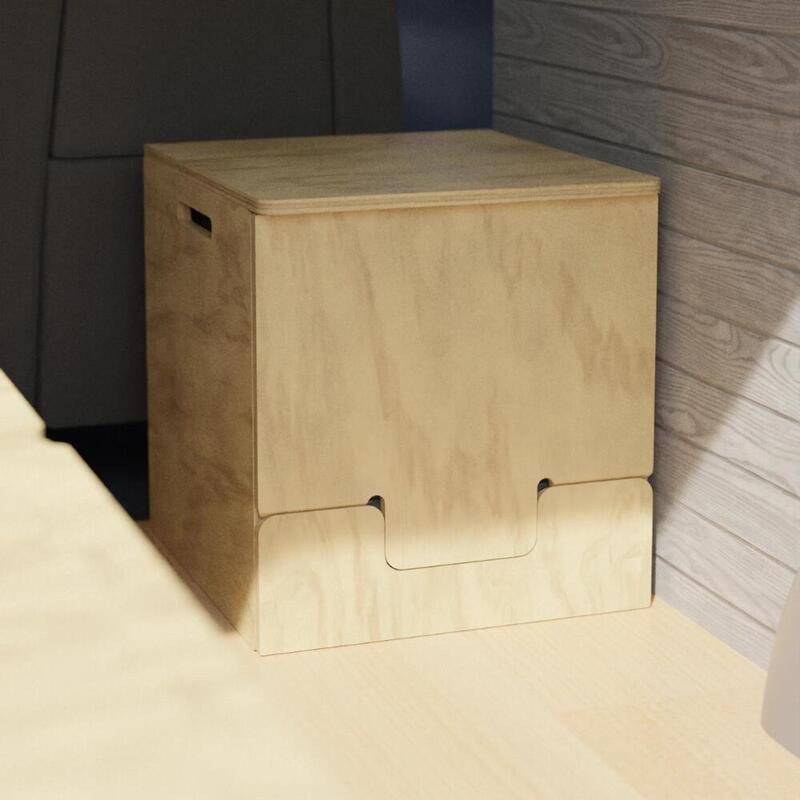 Mueble WC inodoro portátil Plykit madera contrachapada compatible modelos Potti