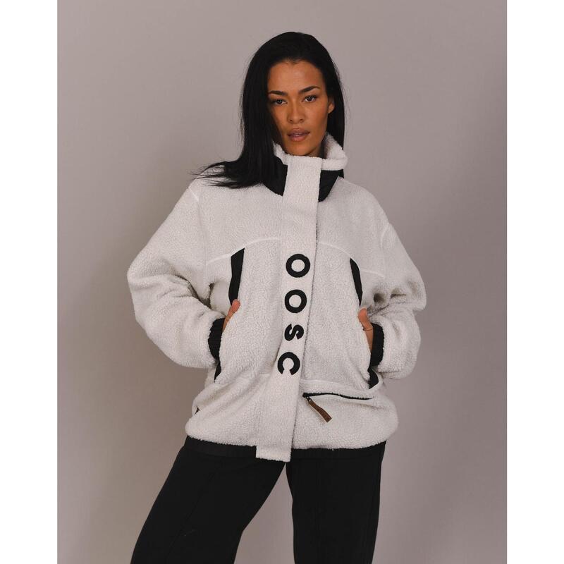 Veste Polaire Sherpa Blanc / Noir