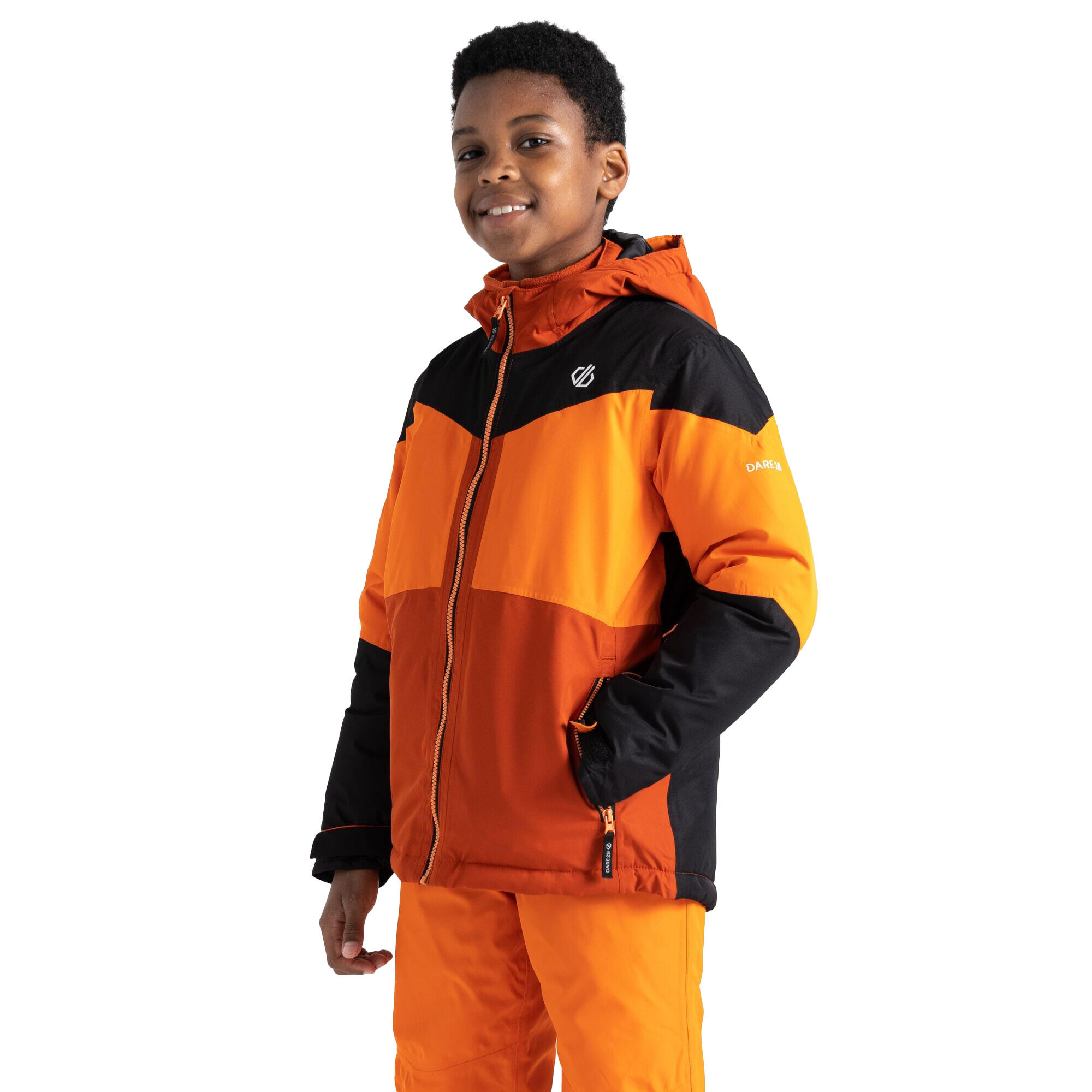 Childrens/Kids Slush Ski Jacket (Black/Puffins Orange) 3/5