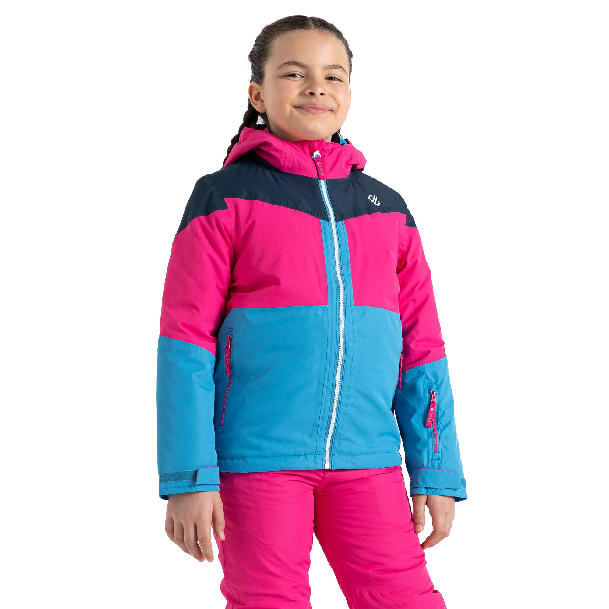 Childrens/Kids Slush Ski Jacket (Swedish Blue/Pure Pink) 3/5