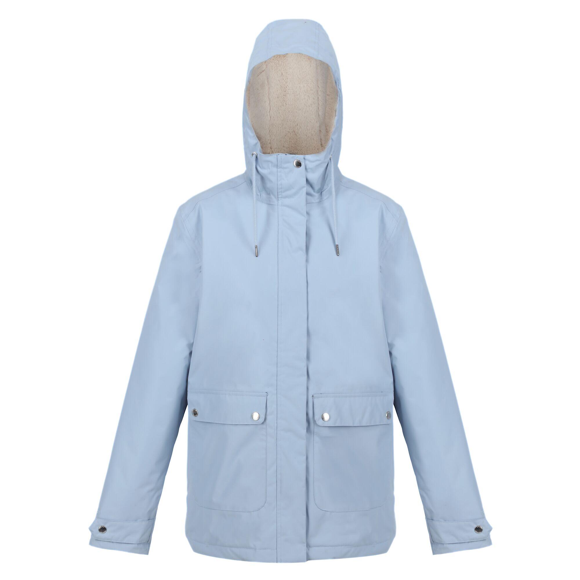 REGATTA Womens/Ladies Broadia Waterproof Jacket (Soft Denim/Light Vanilla)