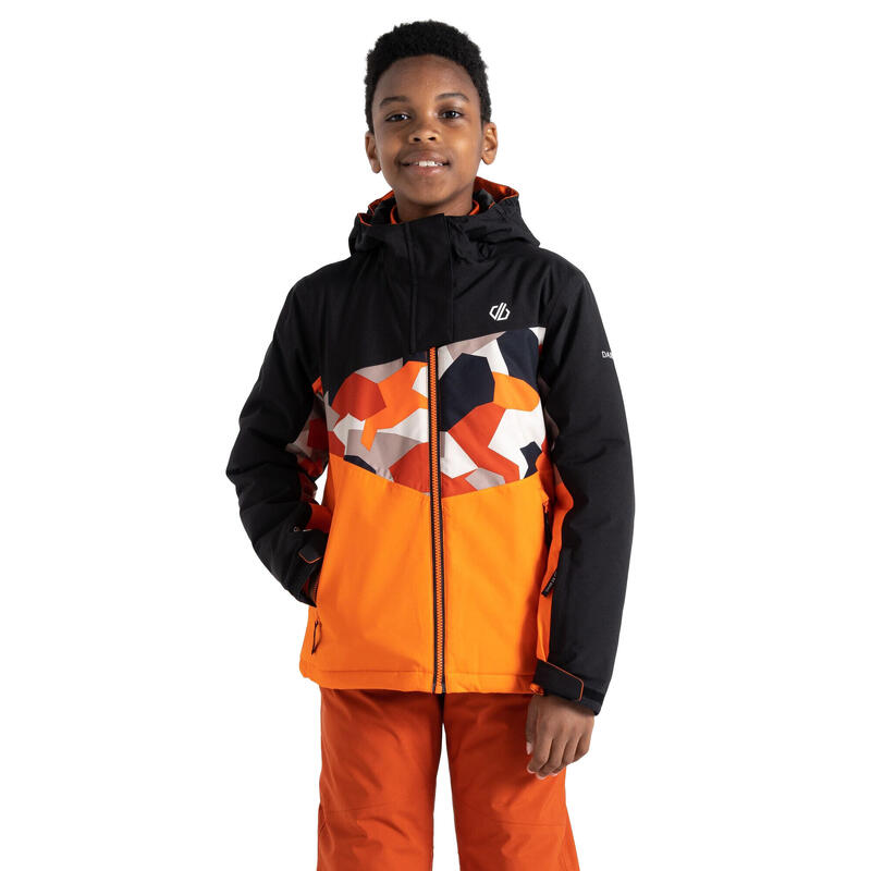 Chaqueta de Esquí Humour II Geo Camo para Niños/Niñas Naranja Puffins, Negro