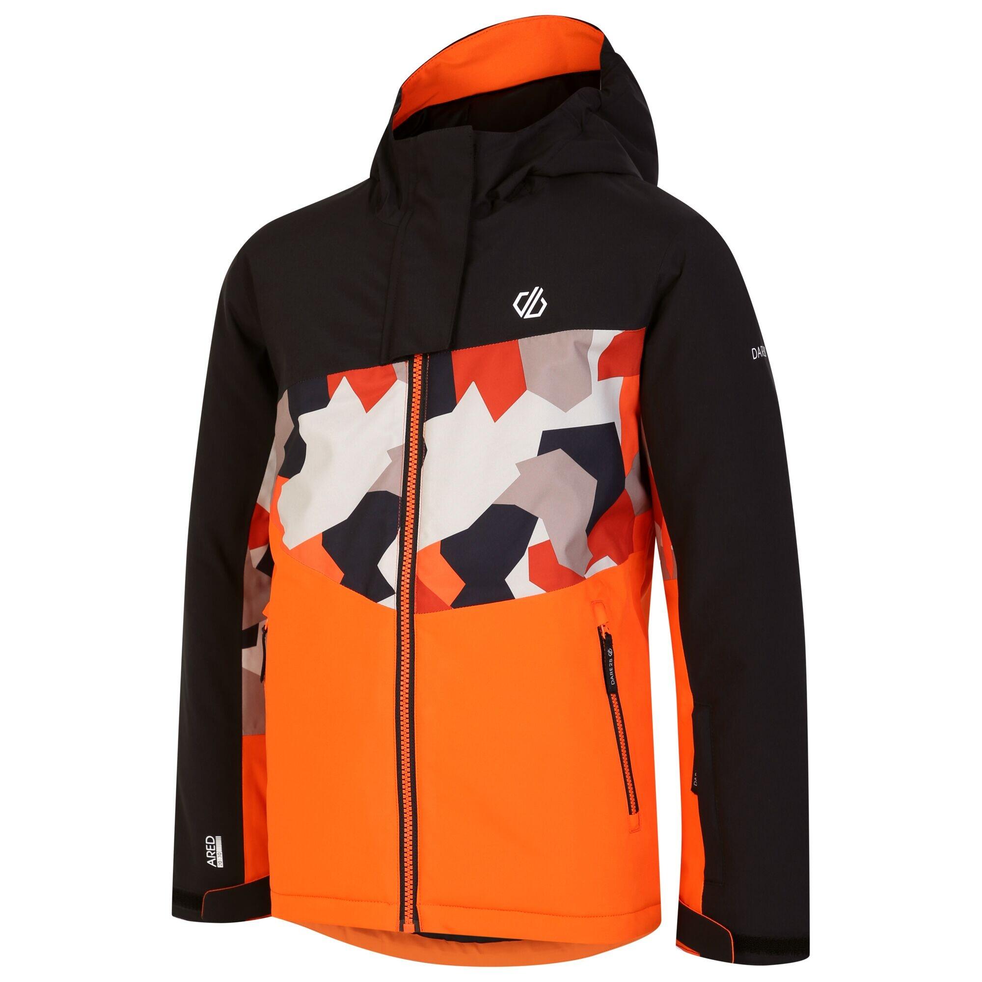 Childrens/Kids Humour II Geo Camo Ski Jacket (Puffins Orange/Black) 3/5