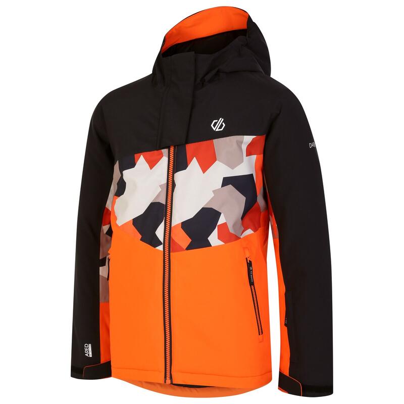 Chaqueta de Esquí Humour II Geo Camo para Niños/Niñas Naranja Puffins, Negro