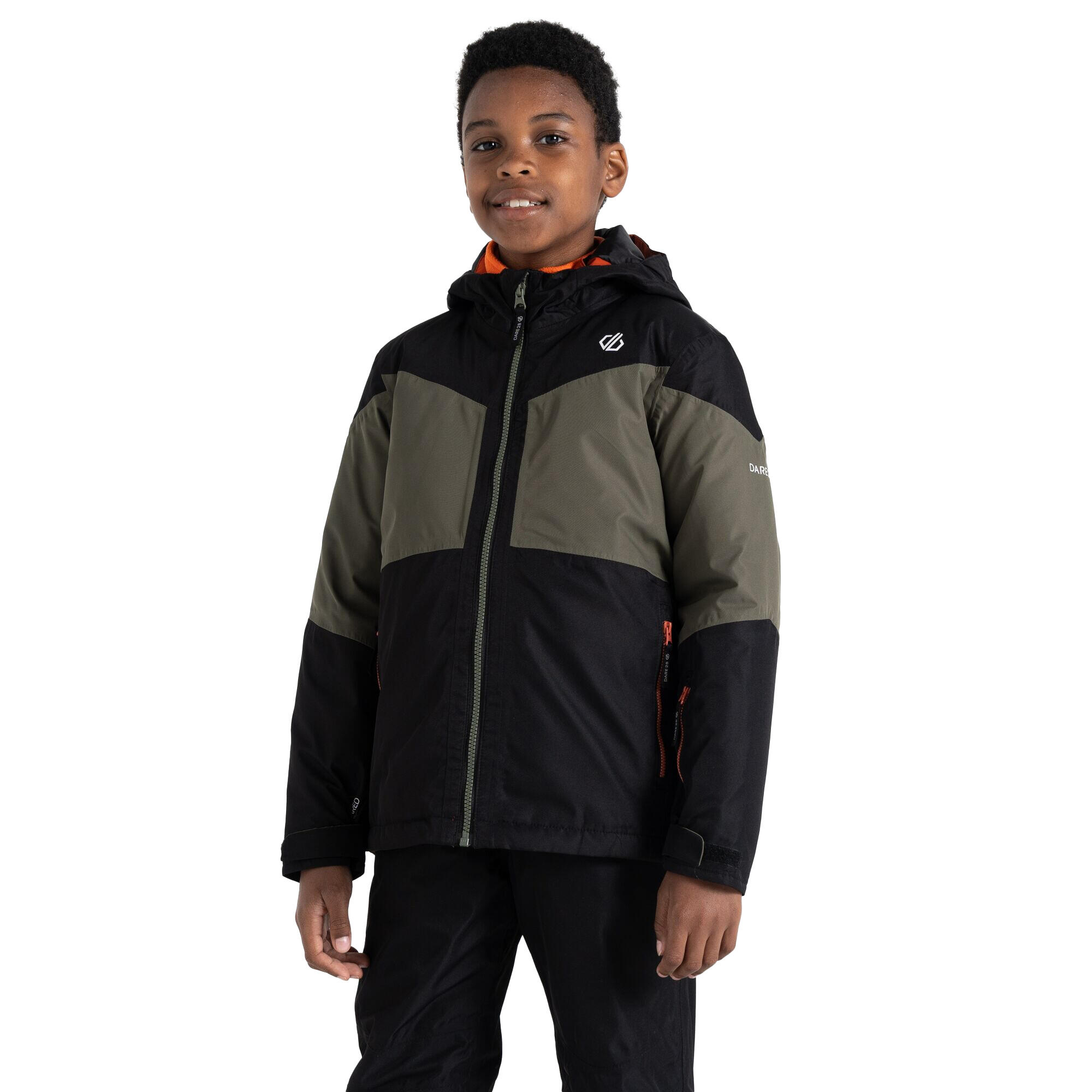 Childrens/Kids Slush Ski Jacket (Black/Lichen Green) 3/5