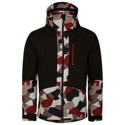 Heren Edge Geometric Ski Jacket (Zwart/Clay)