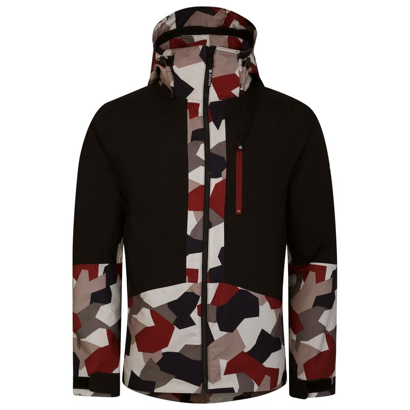 Heren Edge Geometric Ski Jacket (Zwart/Clay)