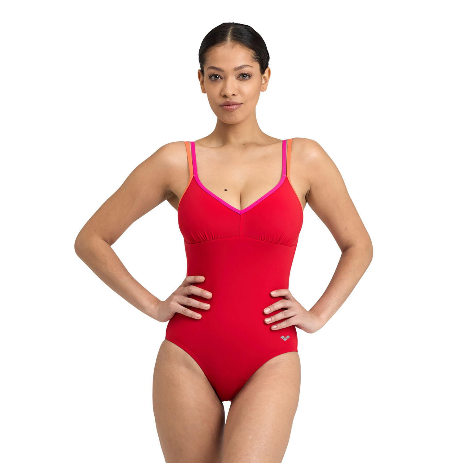 Arena - Maillot De Bain Une-pièce Femme - Bodylift Elisabetta U Back - Maillot De Bain 1 Pièce - Rouge - 50 - Decathlon