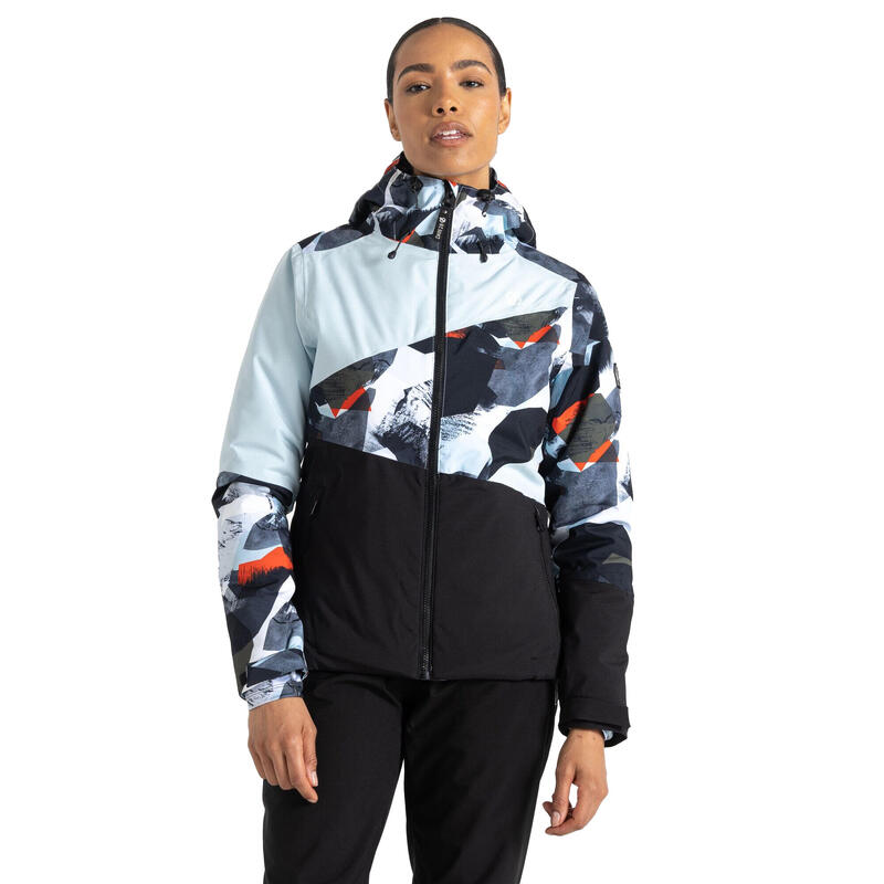 Blouson de ski ICE Femme (Vert lichen / Bleu courtisan)