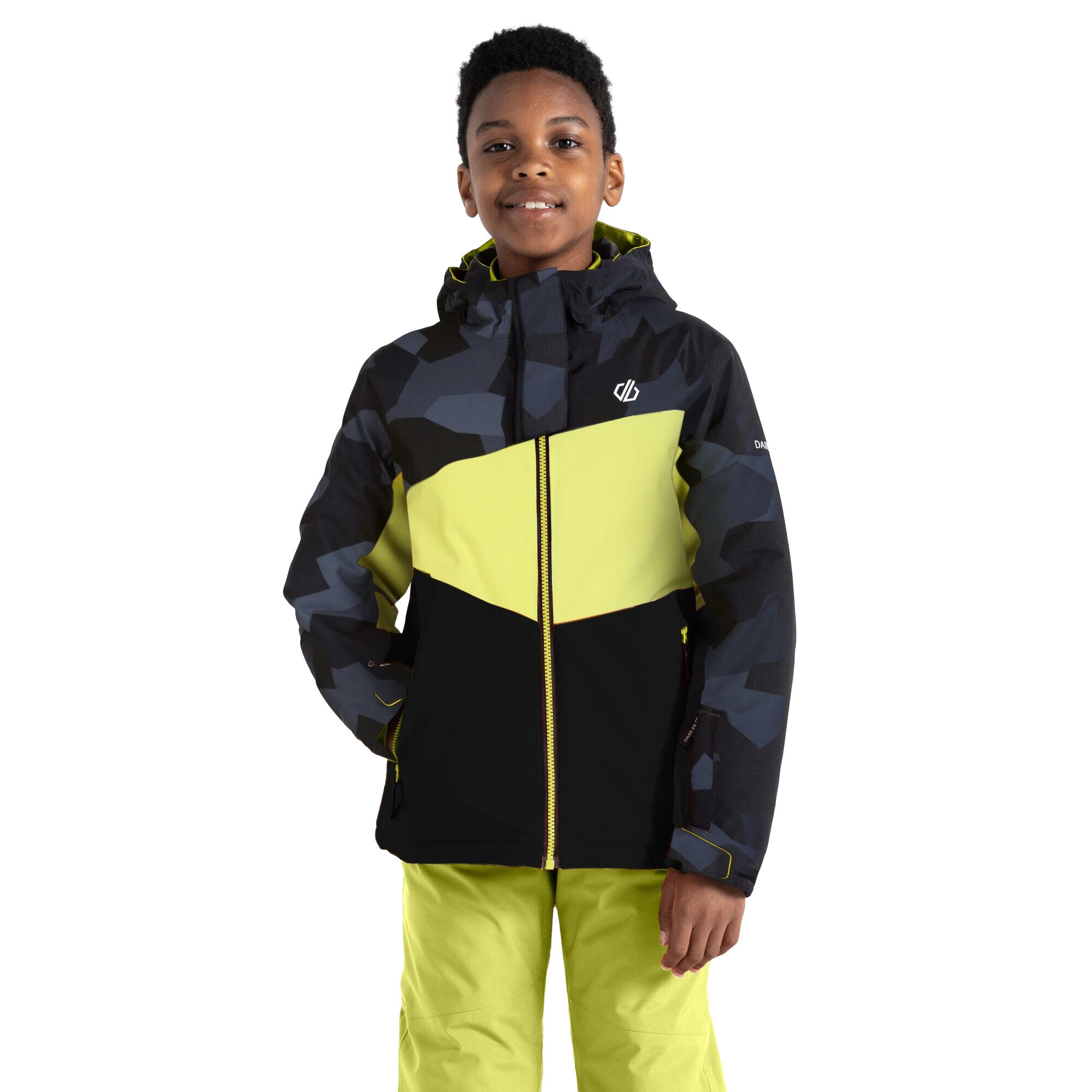 Childrens/Kids Humour II Geo Camo Ski Jacket (Black/Yellow Plum) 4/5