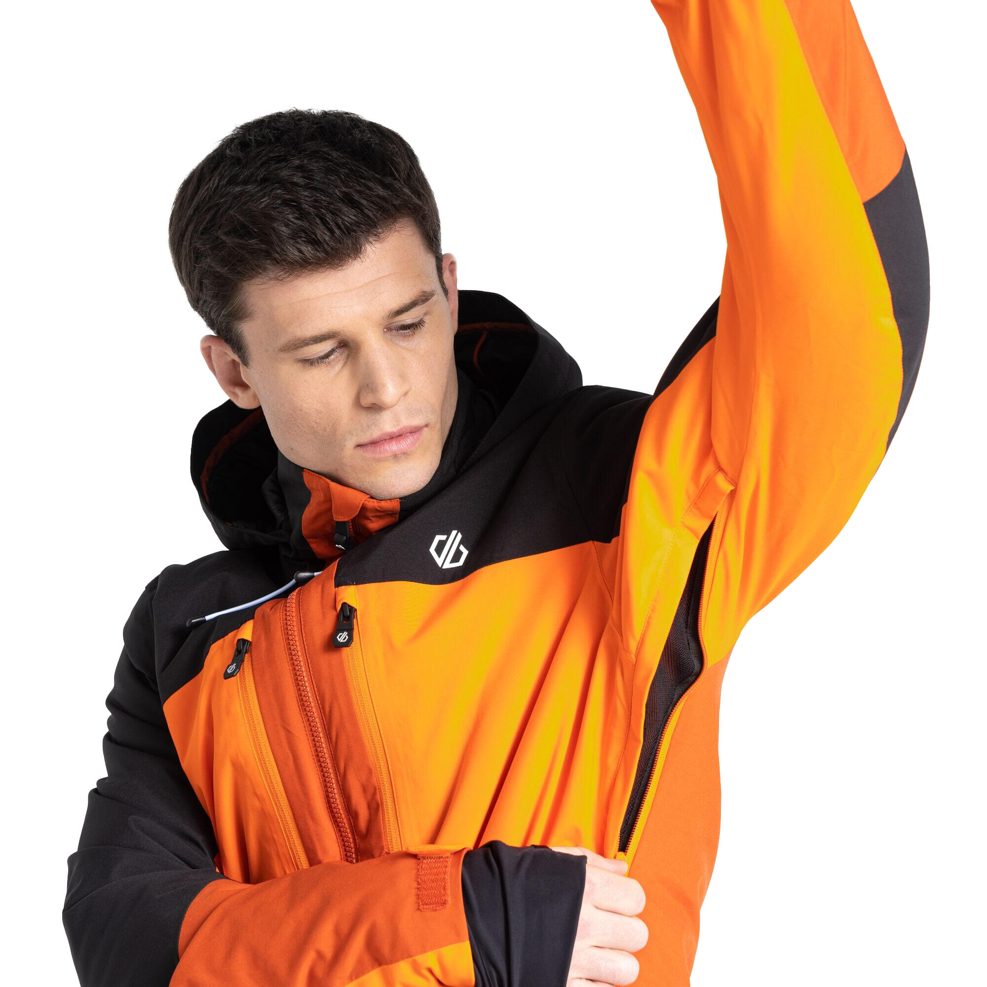 Mens Slopeside Waterproof Ski Jacket (Puffins Orange/Black) 3/5