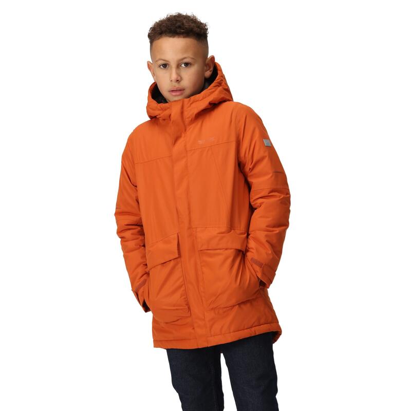 Blouson de ski FARBANK Enfant (Orange brûlé / Noir)